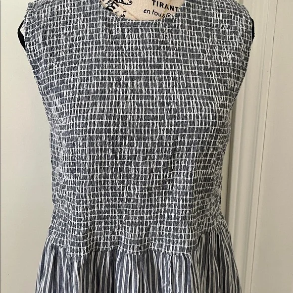French Connection Blue and White Striped Mini Dress - Picture 2 of 13